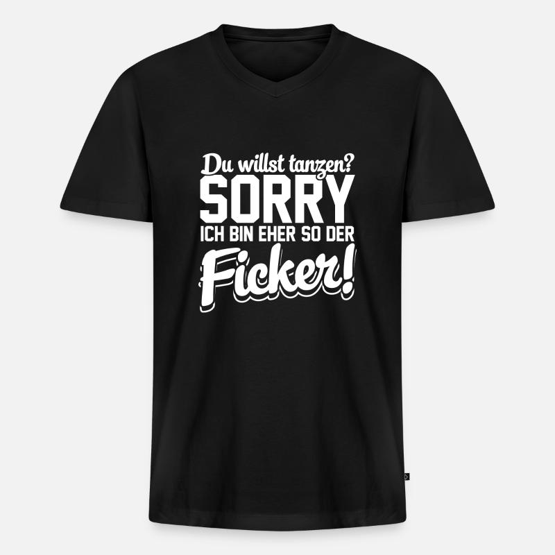 Eher so der der Ficker! - Männer Premium Bio T-Shirt mit V-Ausschnitt - Schwarz