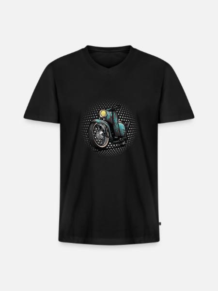 Schwalbe Tuning (turquoise / rust) // Illustration - Men's Premium Organic T-shirt with V-neck - black