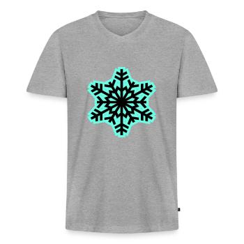 Snow Frost - Men's Premium Organic T-shirt with V-neck - heather grey - Front