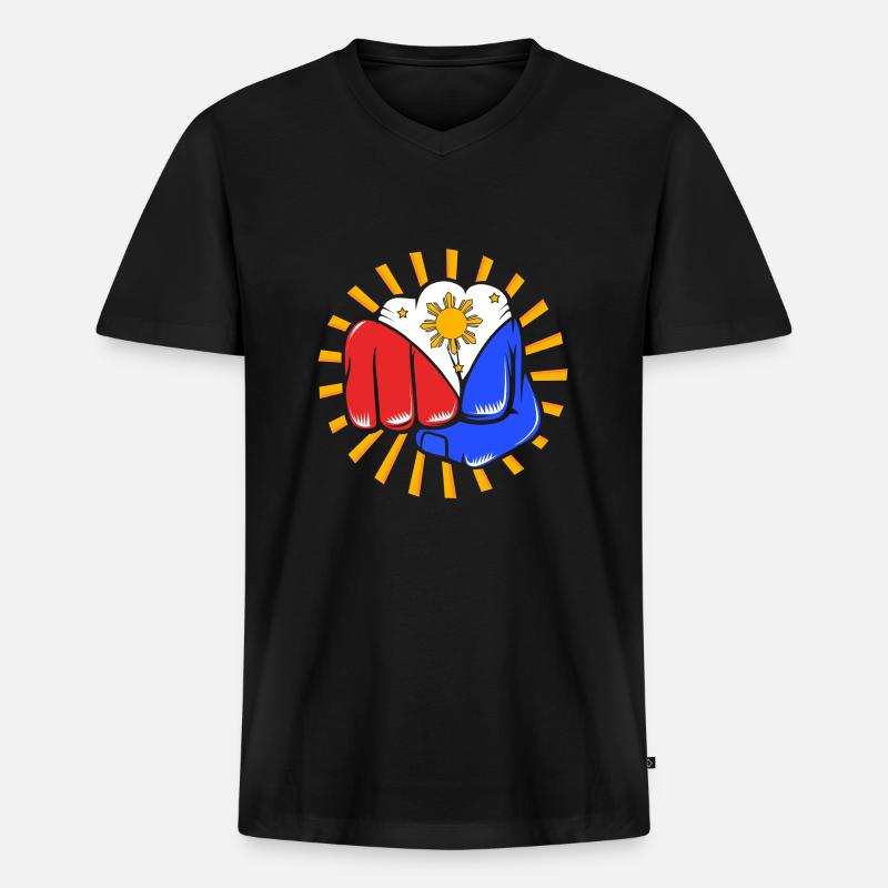 Philippinisch Philippinen - Männer Premium Bio T-Shirt mit V-Ausschnitt - Schwarz