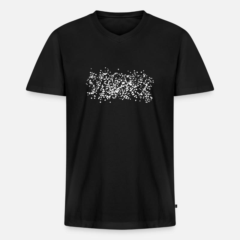 punkte muster punkt glänzend - Männer Premium Bio T-Shirt mit V-Ausschnitt - Schwarz