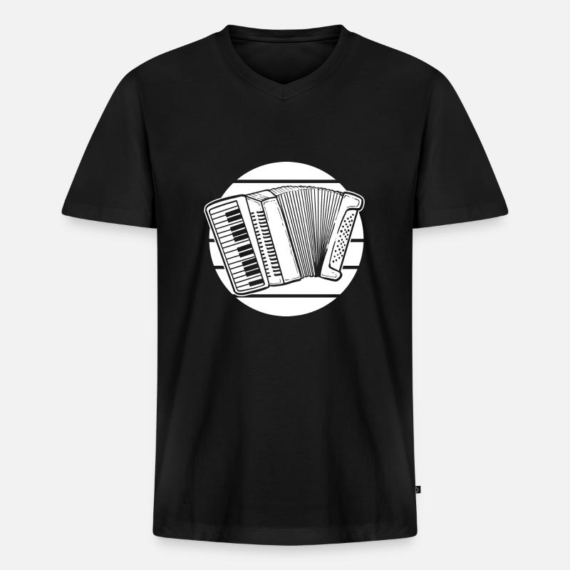 Akkordeon - Männer Premium Bio T-Shirt mit V-Ausschnitt - Schwarz