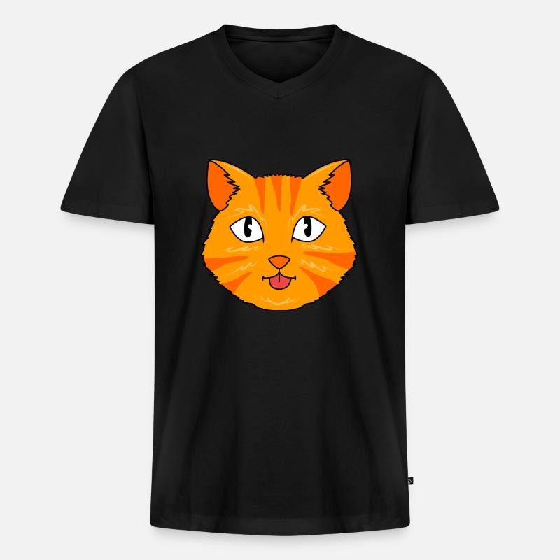 Tabby Katze - Männer Premium Bio T-Shirt mit V-Ausschnitt - Schwarz