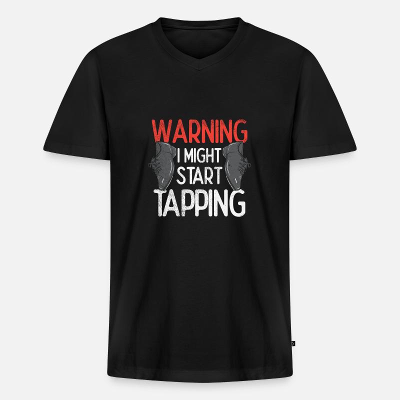Stepptanz - Männer Premium Bio T-Shirt mit V-Ausschnitt - Schwarz