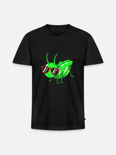Grasshopper grasshopper - Men's Premium Organic T-shirt with V-neck - black