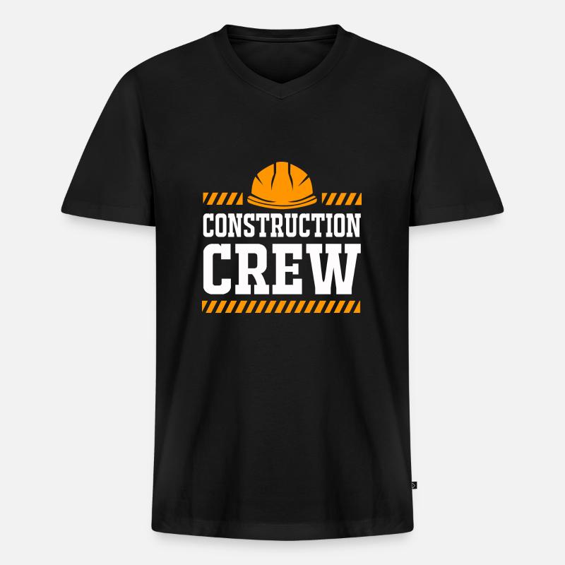 Bauarbeiter Baustelle - Männer Premium Bio T-Shirt mit V-Ausschnitt - Schwarz