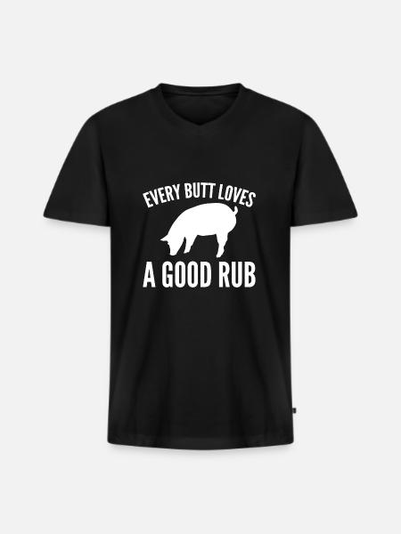 BBQ - Männer Premium Bio T-Shirt mit V-Ausschnitt - Schwarz