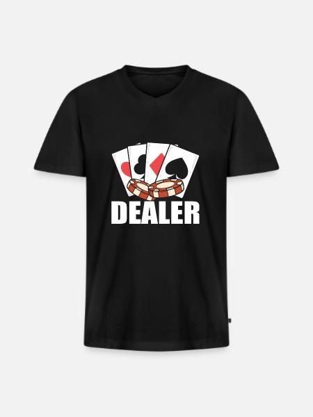 Blackjack Black Jack - Männer Premium Bio T-Shirt mit V-Ausschnitt - Schwarz
