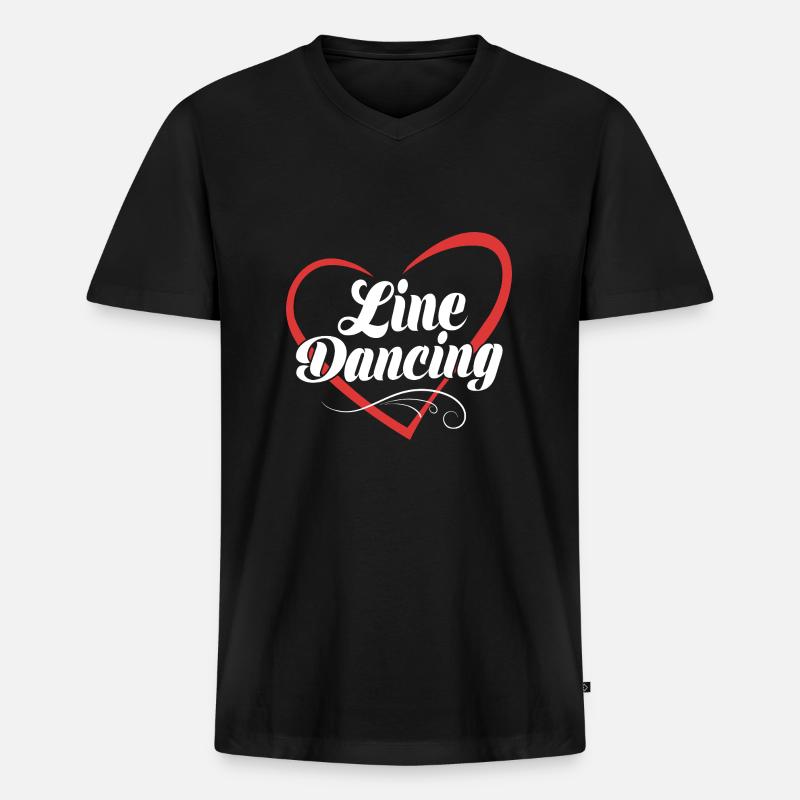 Linedance - Männer Premium Bio T-Shirt mit V-Ausschnitt - Schwarz