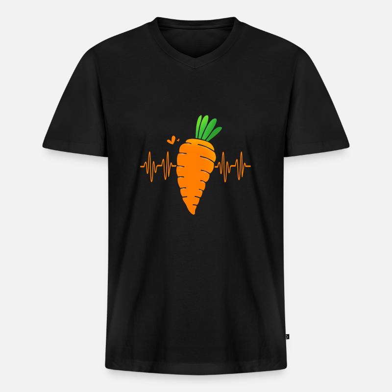 Karotte Gemüse - Männer Premium Bio T-Shirt mit V-Ausschnitt - Schwarz