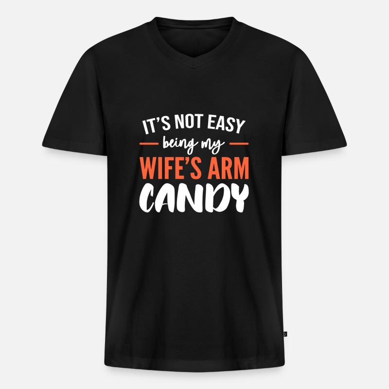 Arm Candy Ehemann - Männer Premium Bio T-Shirt mit V-Ausschnitt - Schwarz