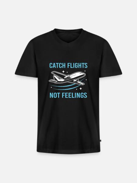 Pilot Airplane - Men's Premium Organic T-shirt with V-neck - black