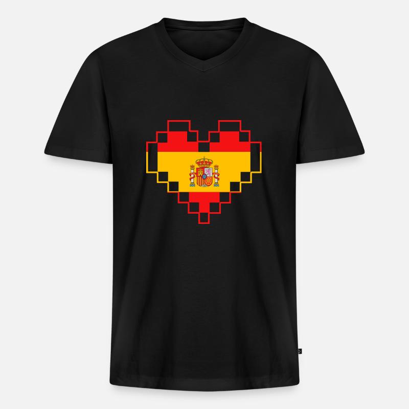 Spanien Spanisch - Männer Premium Bio T-Shirt mit V-Ausschnitt - Schwarz