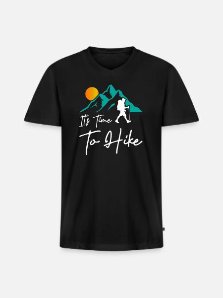 Its Time To Hike - Men's Premium Organic T-shirt with V-neck - black