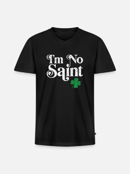 I'm no saint - Men's Premium Organic T-shirt with V-neck - black