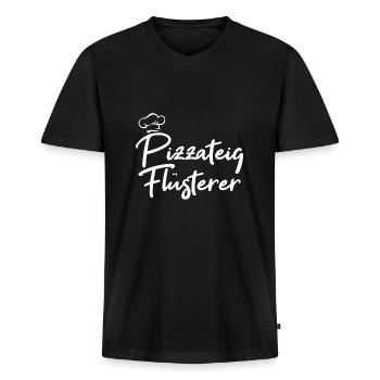 Pizzateig Flüsterer Pizzabäcker Geschenk - Männer Premium Bio T-Shirt mit V-Ausschnitt - Schwarz - Vorne - Nico (187cm)
