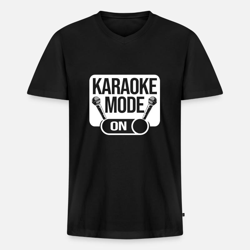 Karaoke - Männer Premium Bio T-Shirt mit V-Ausschnitt - Schwarz
