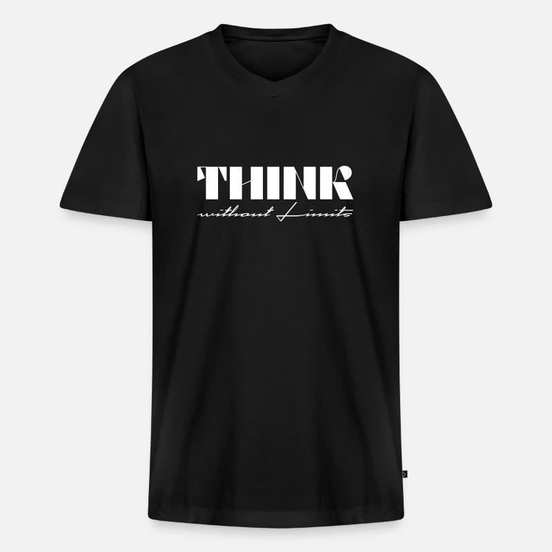 Think without Limits - Männer Premium Bio T-Shirt mit V-Ausschnitt - Schwarz