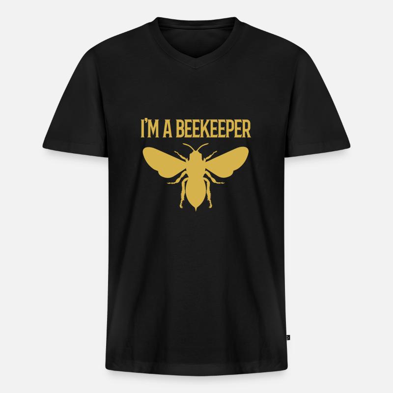 Imker - Männer Premium Bio T-Shirt mit V-Ausschnitt - Schwarz