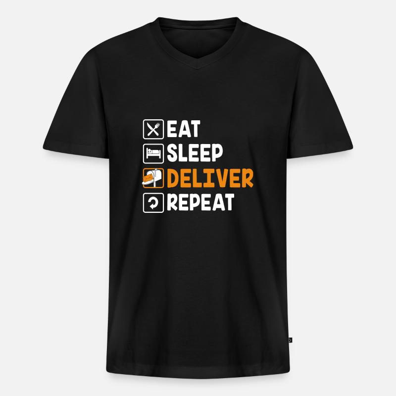 Postbote - Männer Premium Bio T-Shirt mit V-Ausschnitt - Schwarz