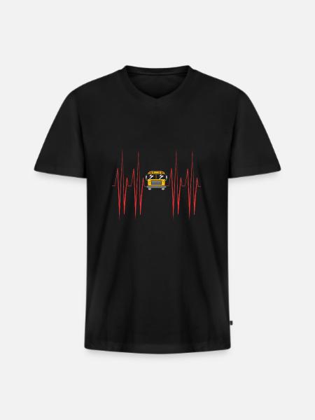 Schulbusfahrer Schulbus - Männer Premium Bio T-Shirt mit V-Ausschnitt - Schwarz