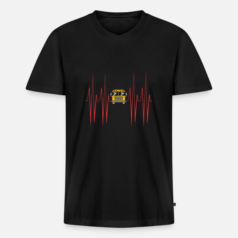 Schulbusfahrer Schulbus - Männer Premium Bio T-Shirt mit V-Ausschnitt - Schwarz