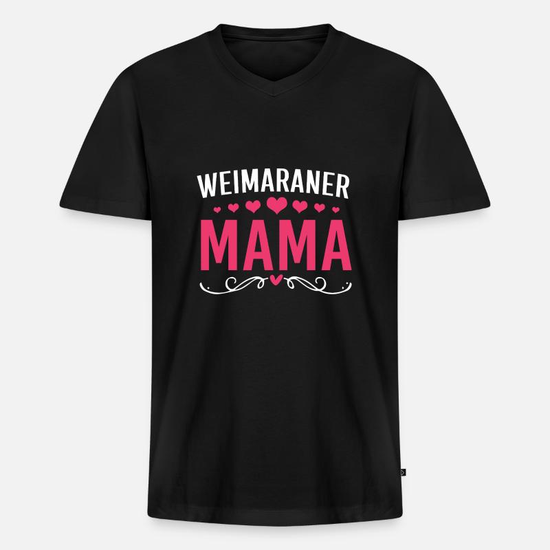 Weimaraner - Männer Premium Bio T-Shirt mit V-Ausschnitt - Schwarz