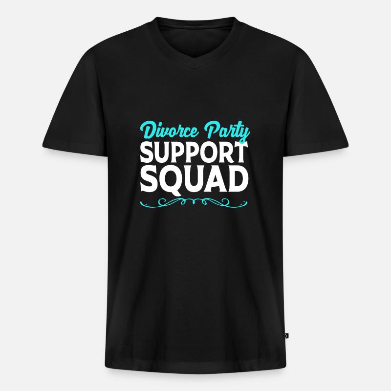 Scheidung - Männer Premium Bio T-Shirt mit V-Ausschnitt - Schwarz