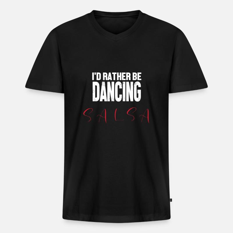 Salsa Tänzer Tänzerin - Männer Premium Bio T-Shirt mit V-Ausschnitt - Schwarz