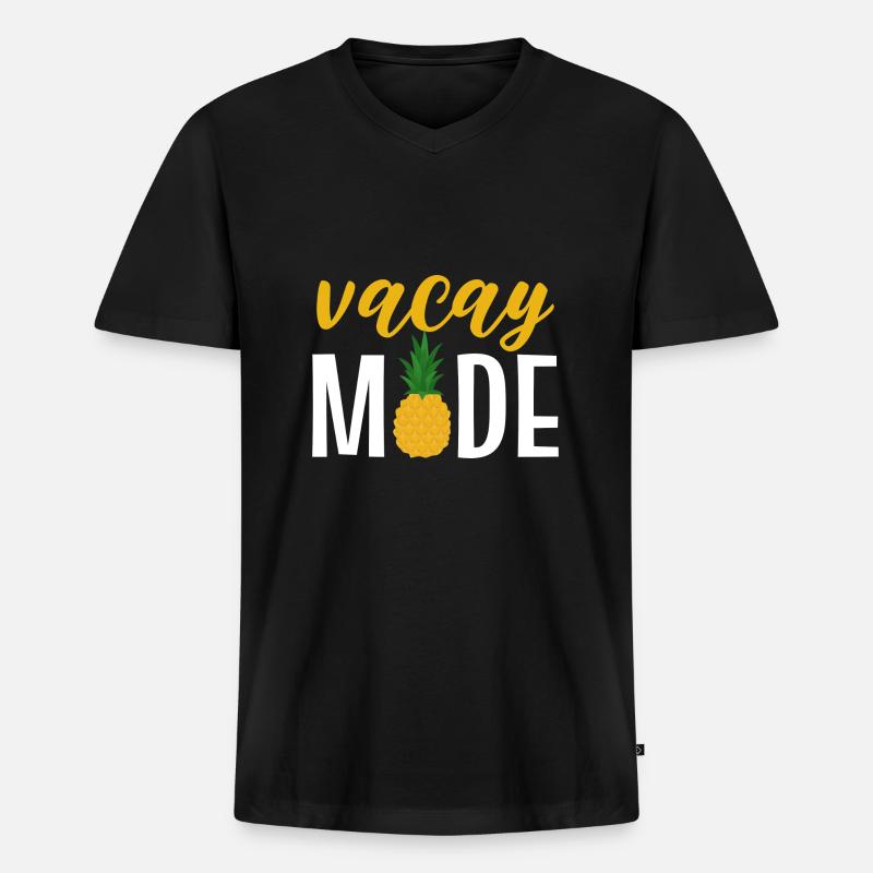 Ananas - Männer Premium Bio T-Shirt mit V-Ausschnitt - Schwarz