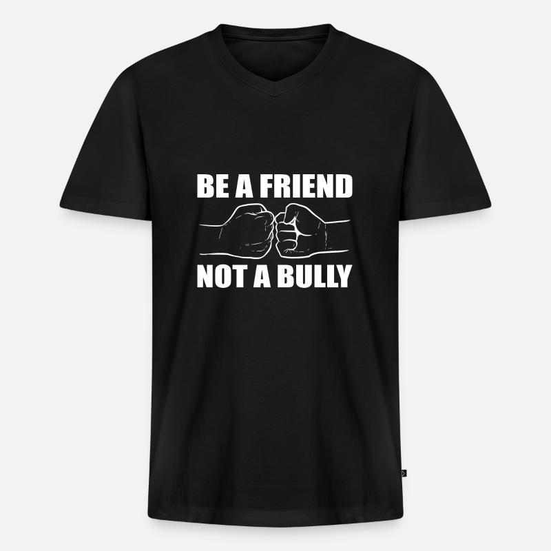 Mobbing - Männer Premium Bio T-Shirt mit V-Ausschnitt - Schwarz