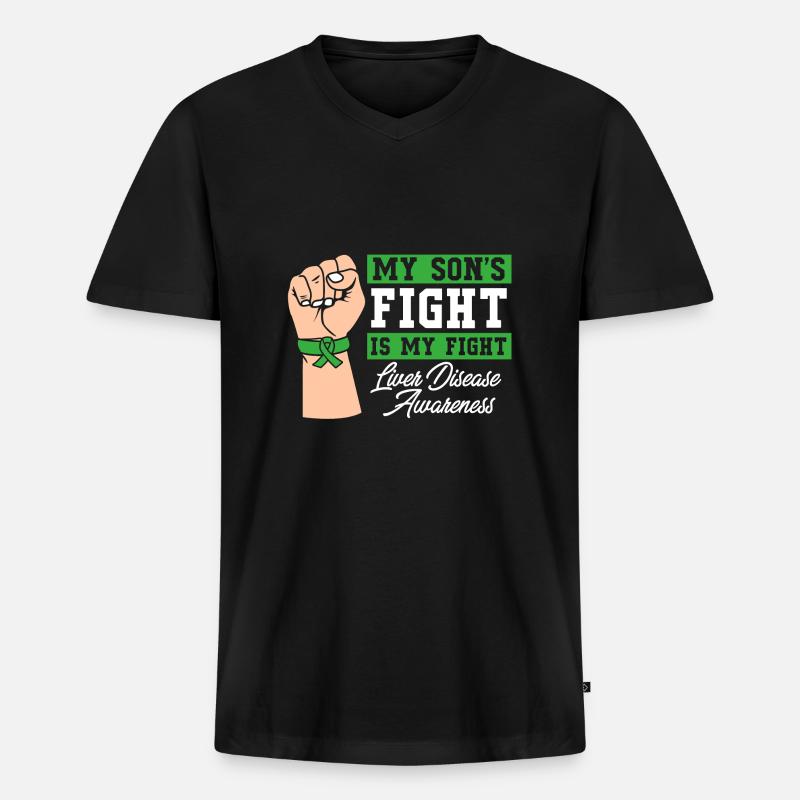 Lebererkrankung - Männer Premium Bio T-Shirt mit V-Ausschnitt - Schwarz
