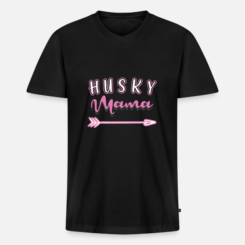 Sibirischer Husky - Männer Premium Bio T-Shirt mit V-Ausschnitt - Schwarz