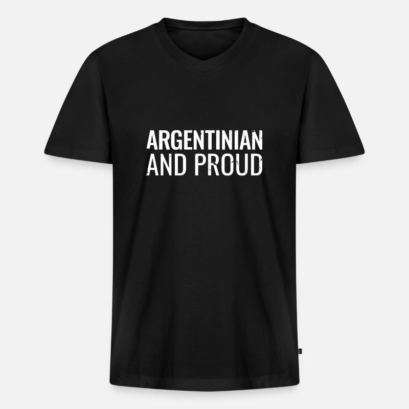 Argentin et fier Argentin Argentin - T-shirt encolure en V Premium bio Homme - noir