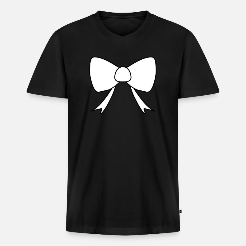 schleife symbol form - Männer Premium Bio T-Shirt mit V-Ausschnitt - Schwarz