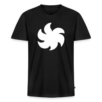 Symbole de forme de plante Symbole Fleur - T-shirt encolure en V Premium bio Homme - noir - Devant - Nico (187cm)