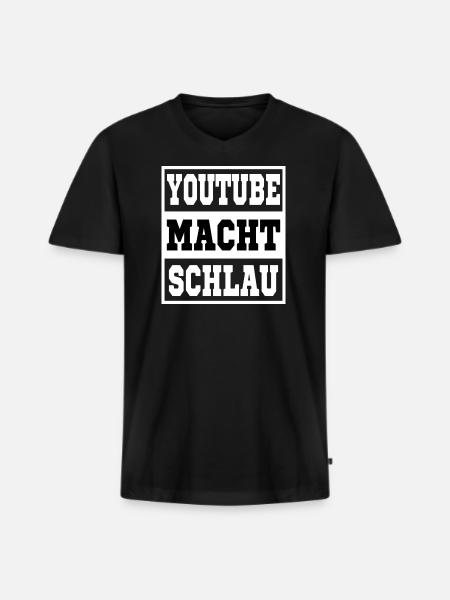 Youtube makes you smart - Men's Premium Organic T-shirt with V-neck - black