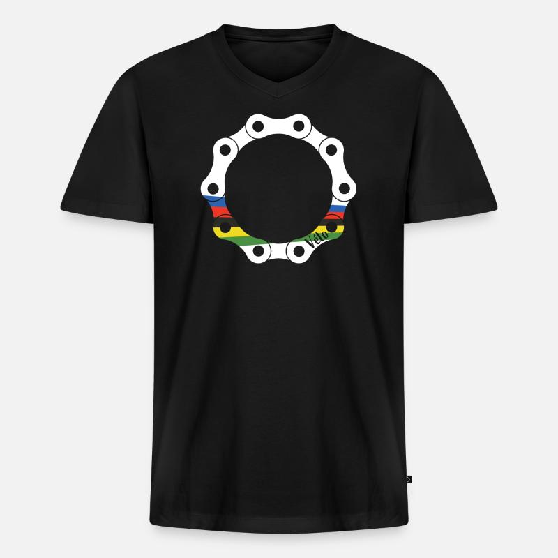 Halskette WM weiß - Männer Premium Bio T-Shirt mit V-Ausschnitt - Schwarz