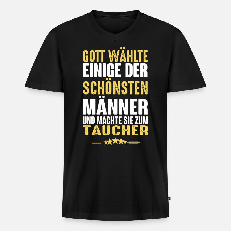 Tauchen - Taucher - Männer Premium Bio T-Shirt mit V-Ausschnitt - Schwarz