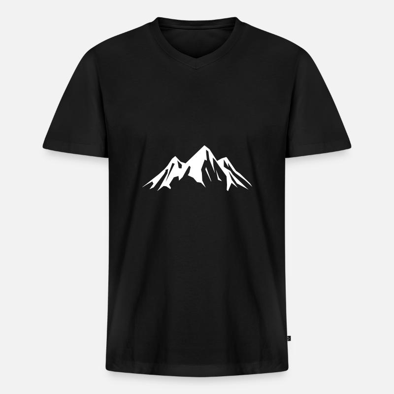 mountains berge icon - Männer Premium Bio T-Shirt mit V-Ausschnitt - Schwarz