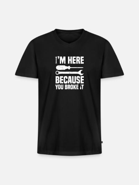 Funny Mechanic Car Auto Apparel - Men's Premium Organic T-shirt with V-neck - black