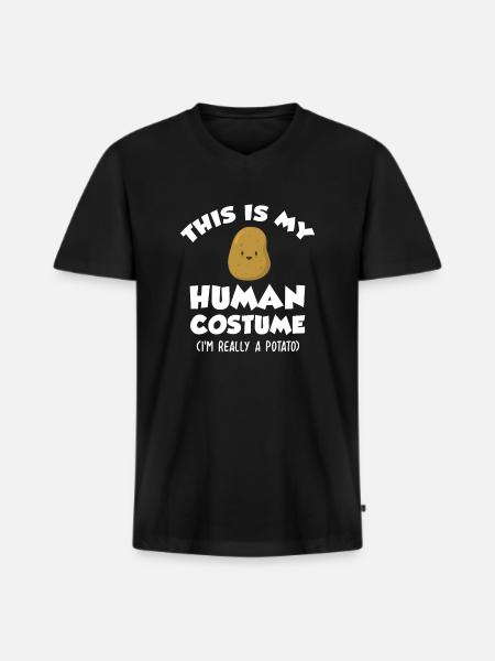 Potato Costume Funny Halloween - Men's Premium Organic T-shirt with V-neck - black