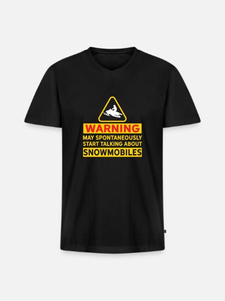 Funny Snowmobiling Snowmobile - Men's Premium Organic T-shirt with V-neck - black