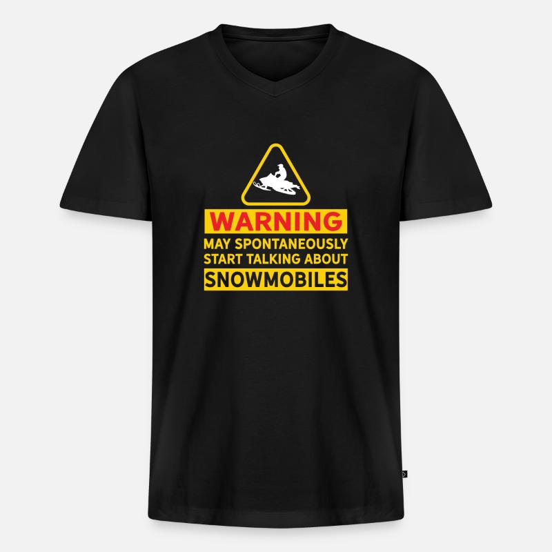 Funny Snowmobiling Snowmobile - Männer Premium Bio T-Shirt mit V-Ausschnitt - Schwarz