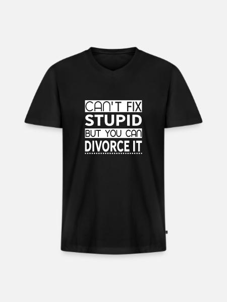 Divorce Funny Divorced - Men's Premium Organic T-shirt with V-neck - black