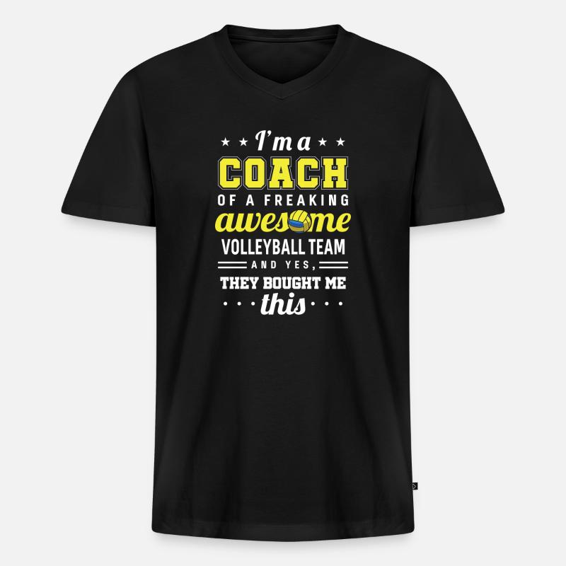 Lustiges Volleyball Trainer Geschenk - Männer Premium Bio T-Shirt mit V-Ausschnitt - Schwarz