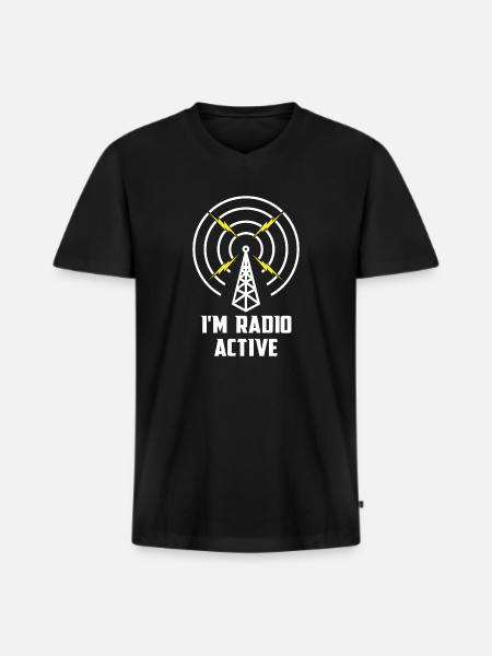 Ham Radio Funny Radioactive - Men's Premium Organic T-shirt with V-neck - black