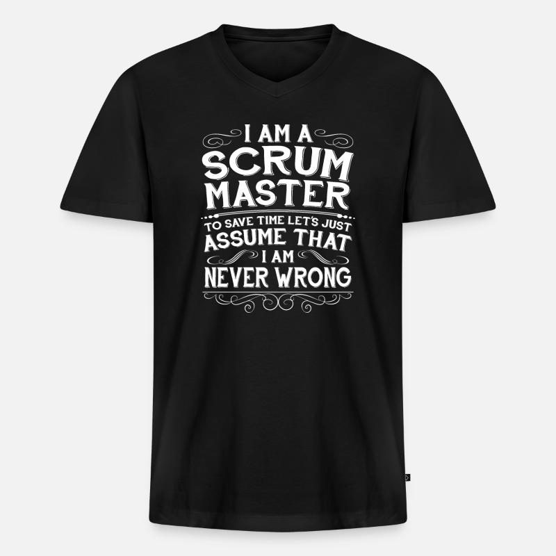 Funny Scrum Master Computer - Men's Premium Organic T-shirt with V-neck - black