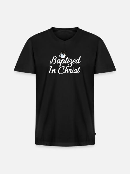 Baptized in Christ Baptism - Men's Premium Organic T-shirt with V-neck - black