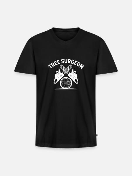 Arborist Funny Tree Surgeon - Men's Premium Organic T-shirt with V-neck - black